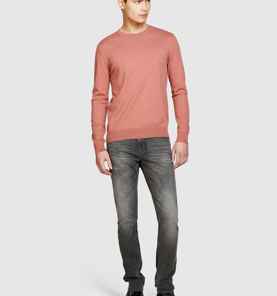 Slim fit sweater - men's crew neck sweaters - Salmon | Sisley image number 1